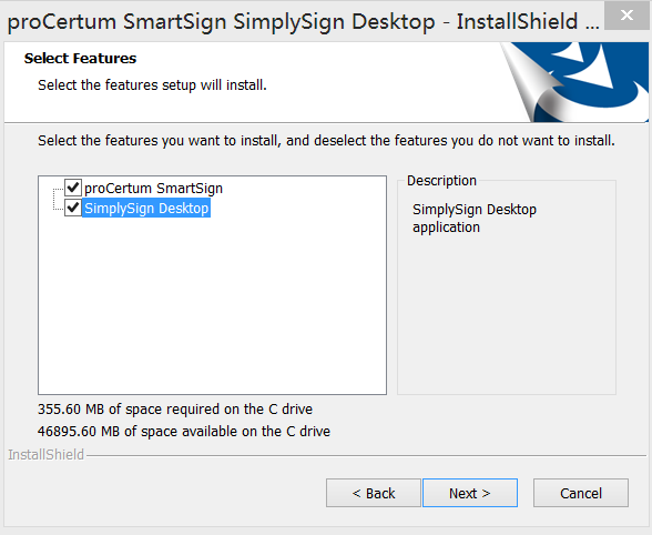 SimplySign 安装选项 SimplySign 安装选项