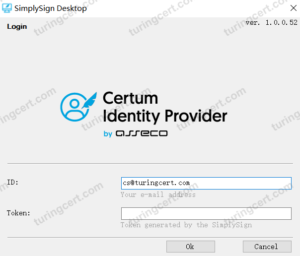 SimplySign 登录界面 SimplySign 登录界面